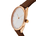 Khorshid Rose Gold White/Brown Vegan Leather Strap
