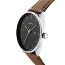 Khorshid Stockholm Gun Metal/ Brown Vegan Leather Strap