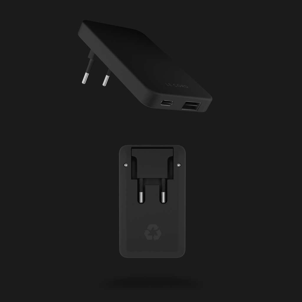 Recharger Plug Dual Black Lava