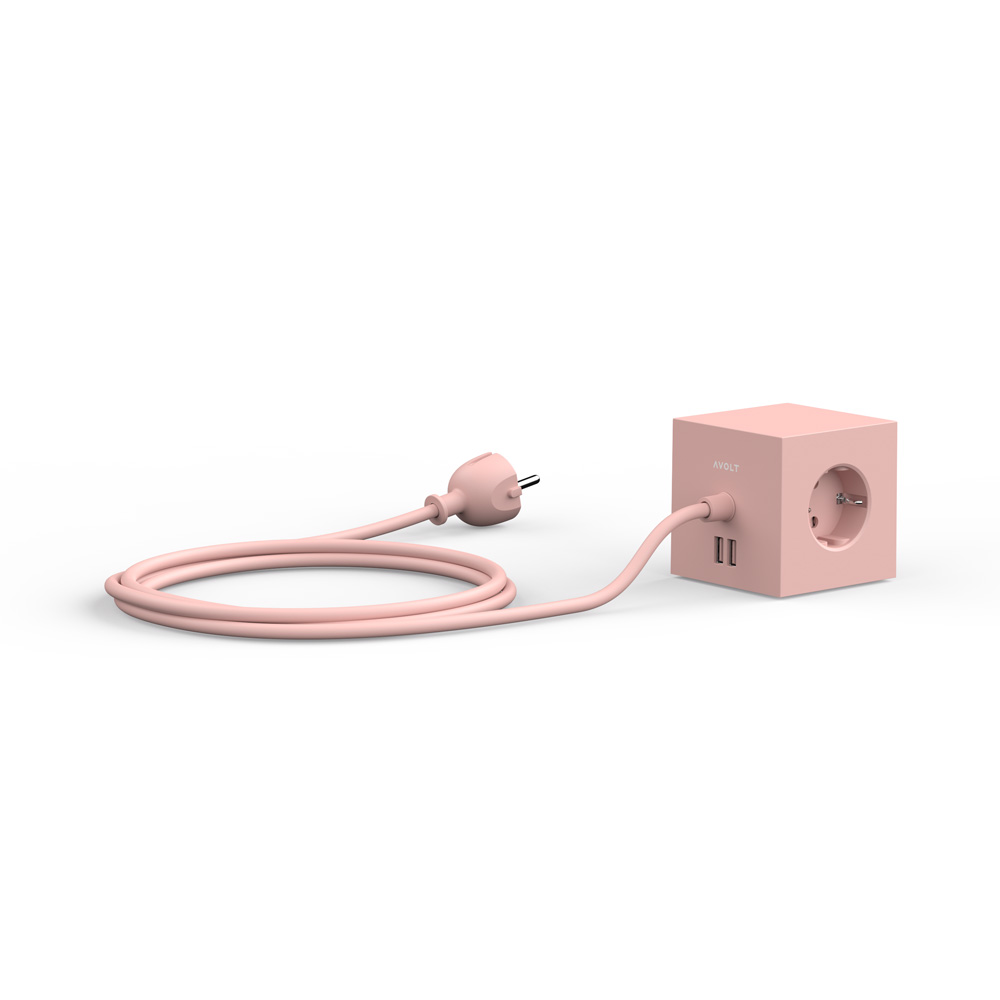 Square 1 avec USB/Magnet et câble de 1,8 m Rose