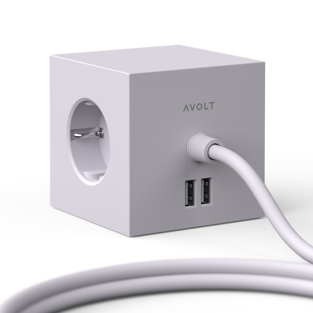 Square 1 avec USB-A  Magnet  + Câble 1 USB A vers Lightning 1.8 m Gris