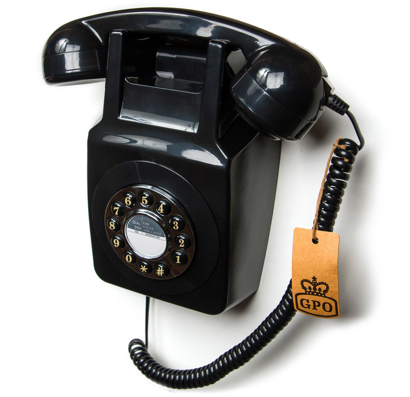 GPO  746 Wall  - Téléphone à Bouton Poussoir - Black