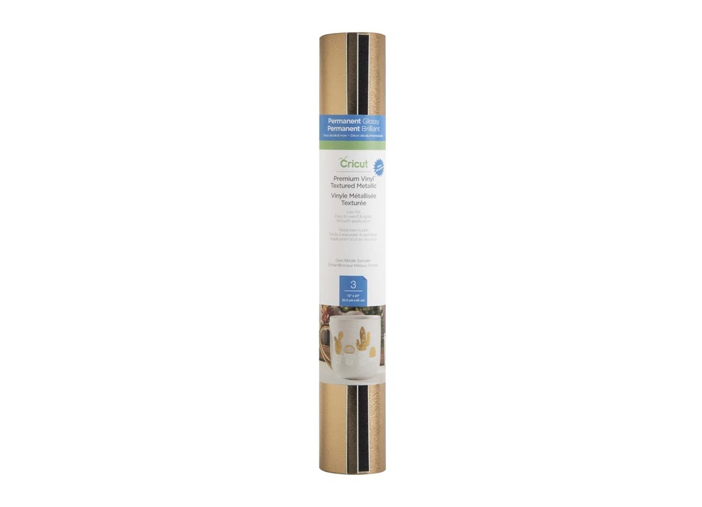 Échantillon Premium Vinyl™ Métallique texturé, Métaux foncés - Permanent