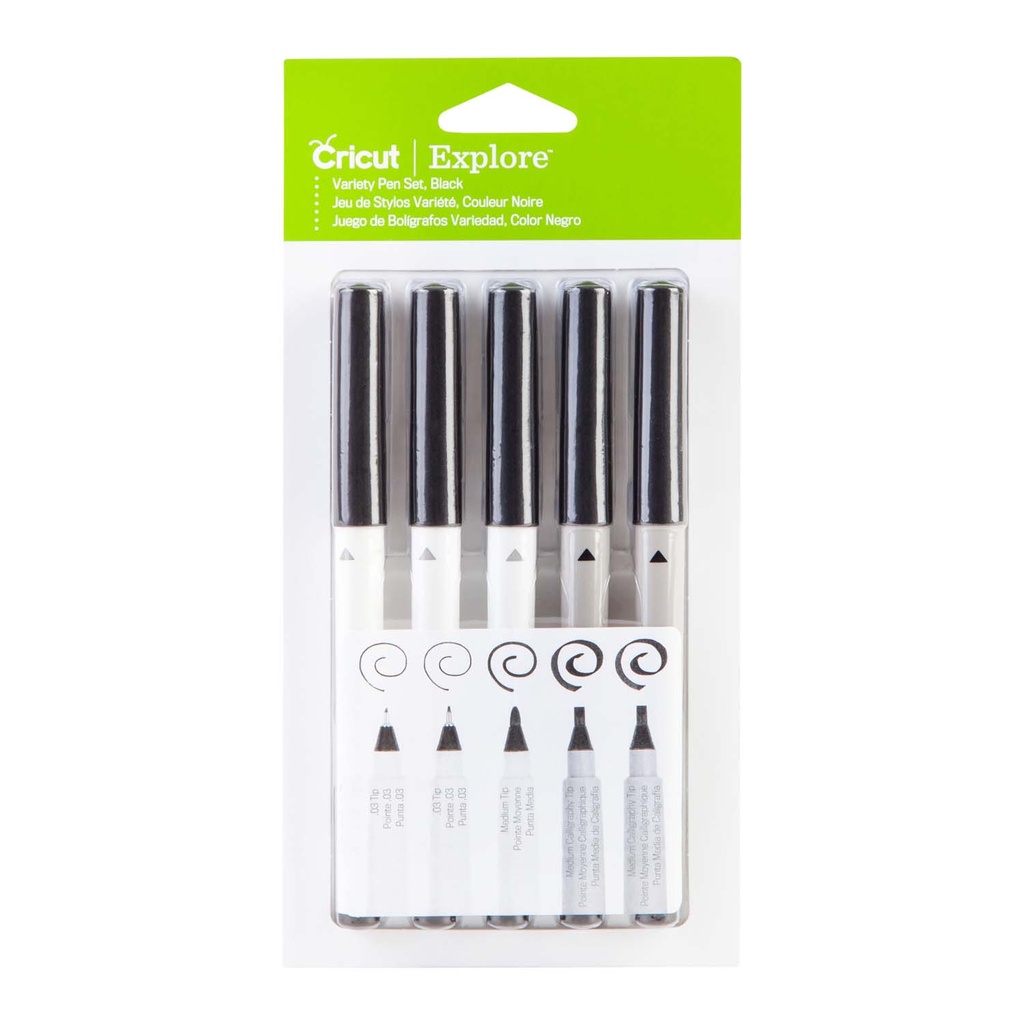 Kit de stylos, noir (boîte de 5)