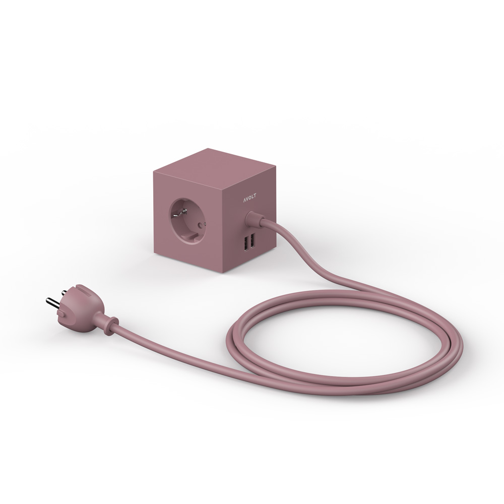Square 1 avec USB/Magnet et câble de 1.8 m Bordeau