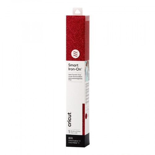 Smart Iron-on 33x91cm 1 feuille -pailleté rouge