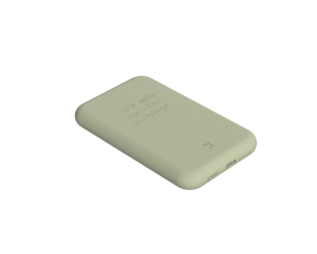Kreafunk - Batteries Externes à Induction - toCHARGE Qi - Dusty Olive - 5000 mAh