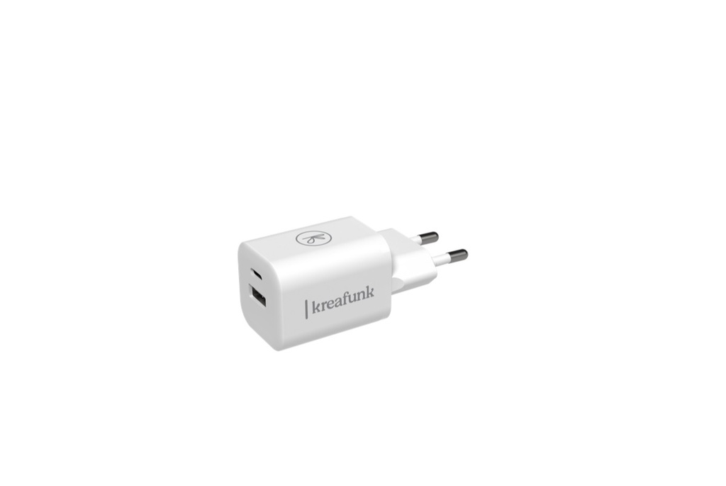 Kreafunk - Chargeurs - 1 USB-C & 1 USB-A  - aDAPT - White - 20W