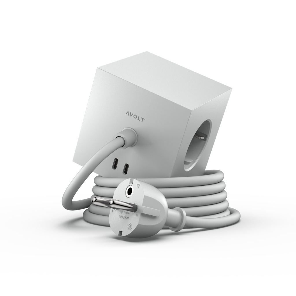 Square 1 avec USB-C (30W) - câble de 1.8 m Gris