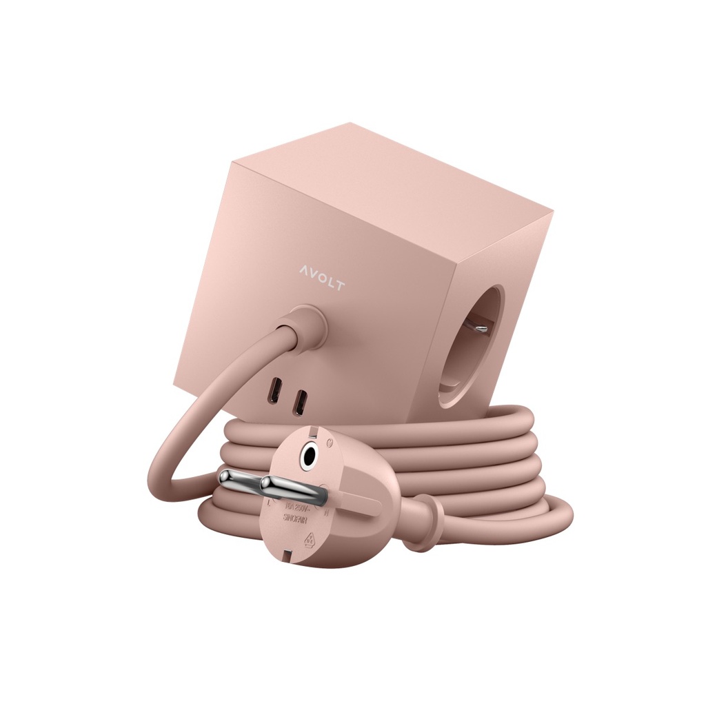 Square 1 avec USB-C (30W) - câble de 1.8 m Rose