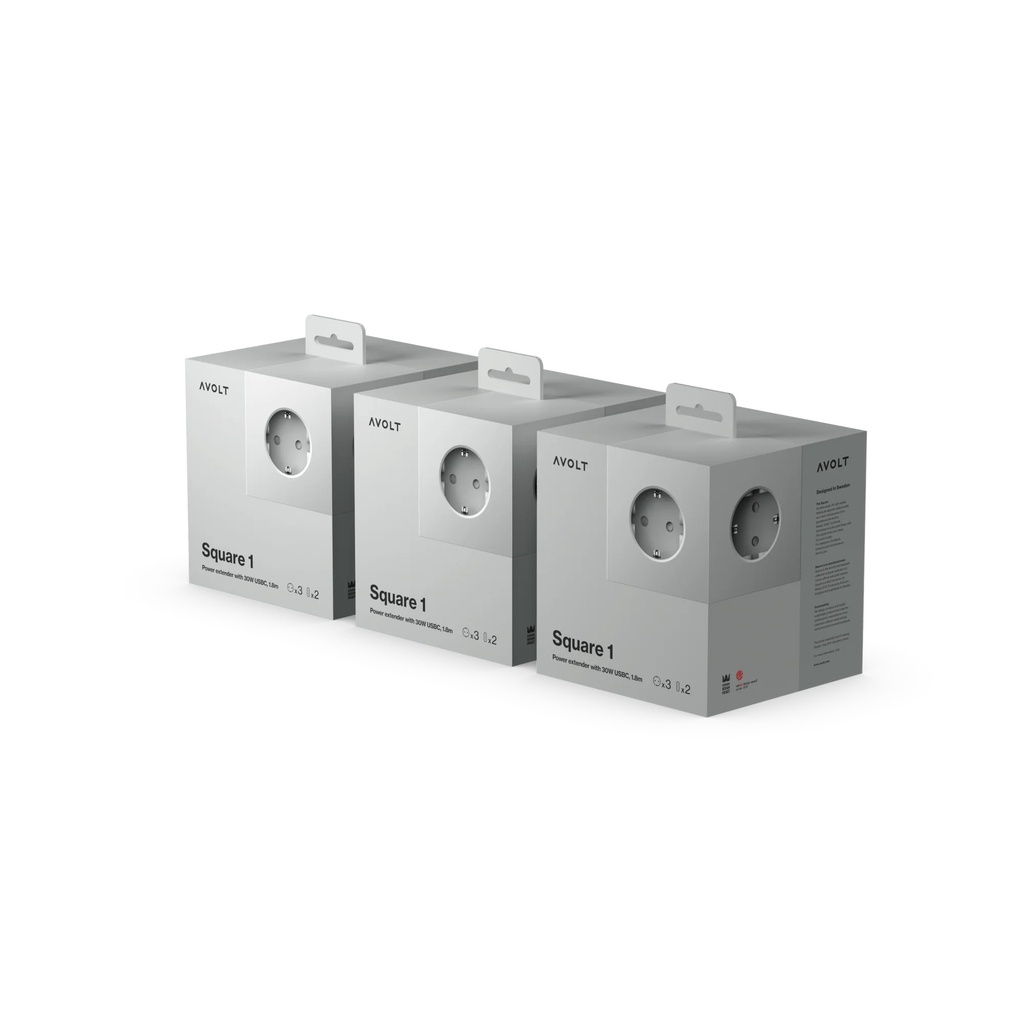 Square 1 | Pack de 3 USB-C Gotland Grey