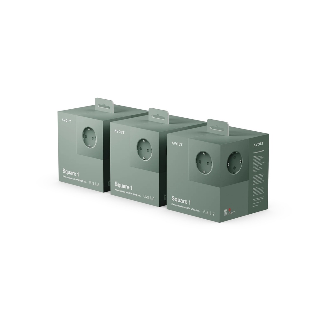Square 1 | Pack de 3 USB-C Oak Green