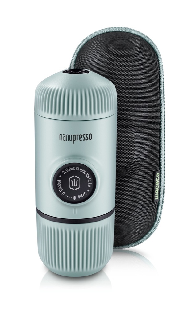Wacaco Nanopresso -  Machine à café portable  - Café Moulu  - Arctic Blue + Case