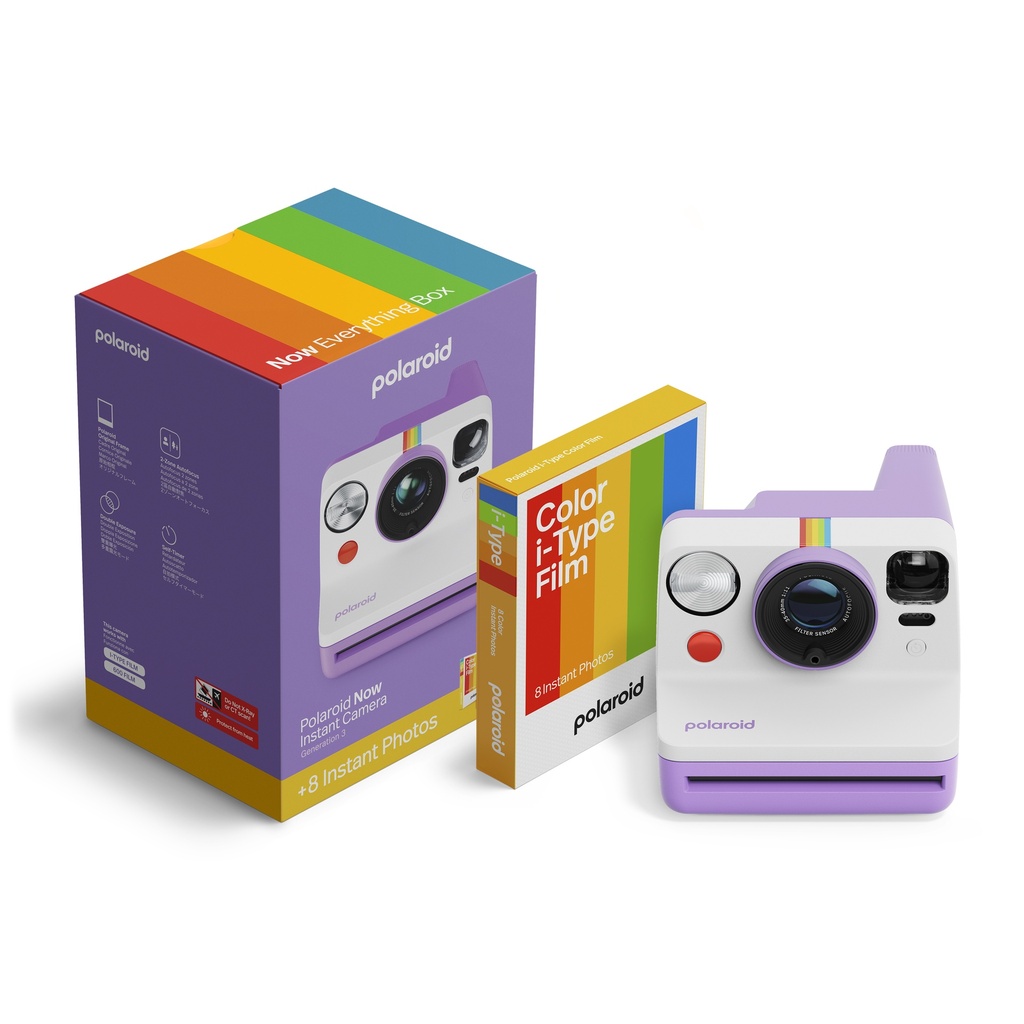 Appareil photo instantané Polaroid Now Gen 3 Violet + Pack de films couleur (8 photos)