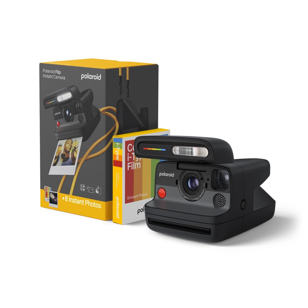 Appareil photo instantané Polaroid Flip Noir + Pack de films couleur (8 photos)