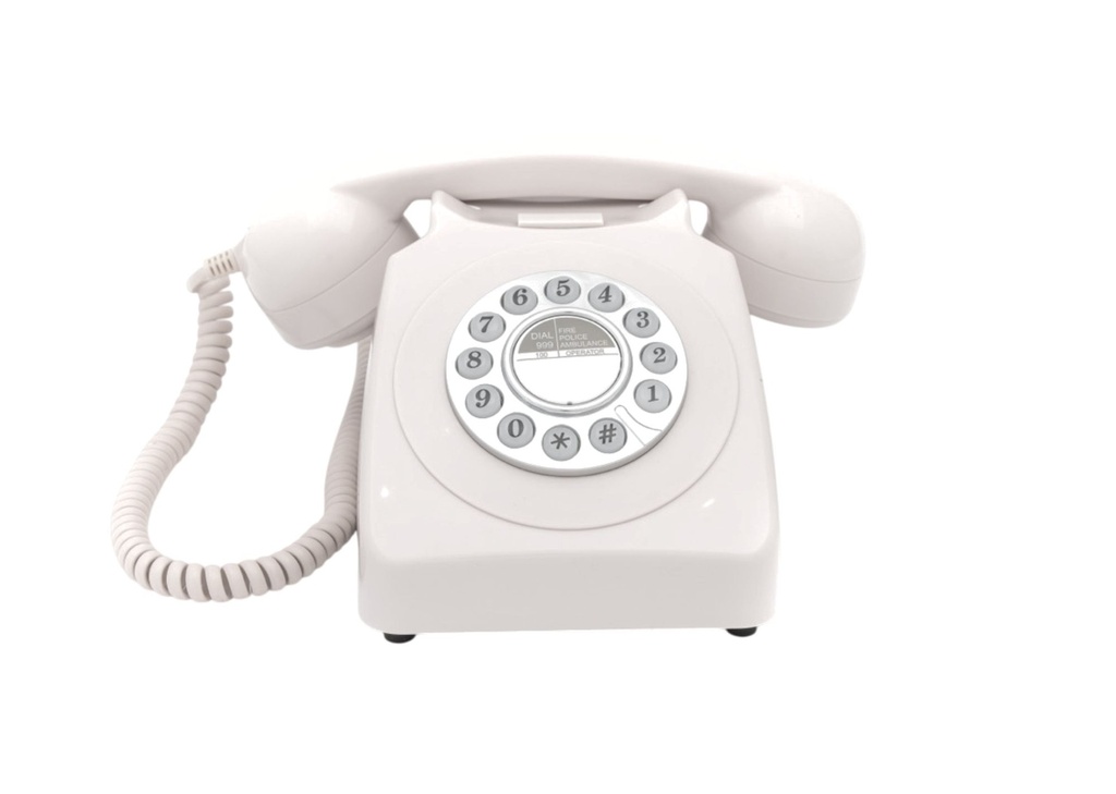 GPO  Livre d'Or Audio - Téléphone à Boutons Poussoir Enregistreur de Messages Vocaux - White 