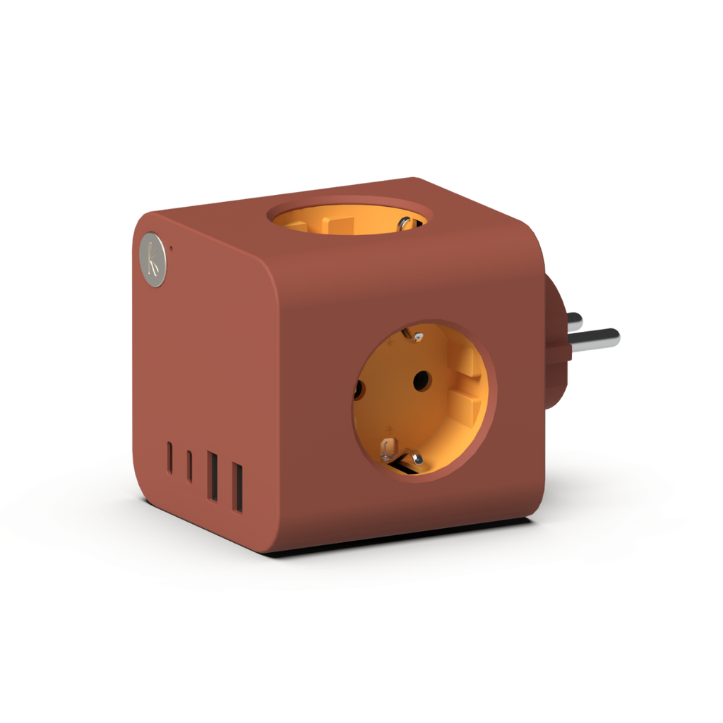 Kreafunk - Multiprises Murales - 2 USB-A & 2 USB-C  - Ampie - Terracotta - 25W