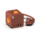 Kreafunk - Multiprises à Ralonge de 1m80 - 2 USB-A & 2 USB-C  - Ampie Wired - Terracotta - 25W