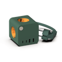 Kreafunk - Multiprises à Ralonge de 1m80 - 2 USB-A & 2 USB-C  - Ampie Wired - Nordic Green - 25W