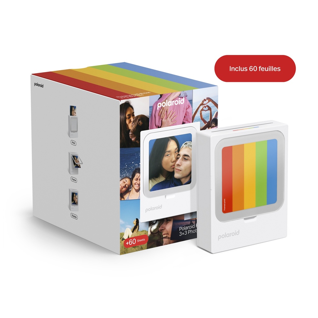 Imprimante photo de poche Polaroid Hi Print 3x3 + 60 Feuilles