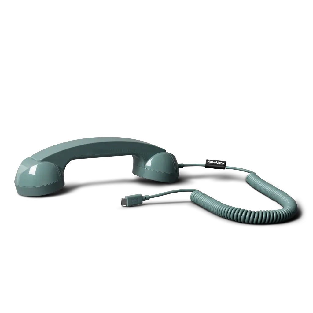 Native Union Pop Phone – Combiné Téléphone Rétro pour Smartphone – Slate Green