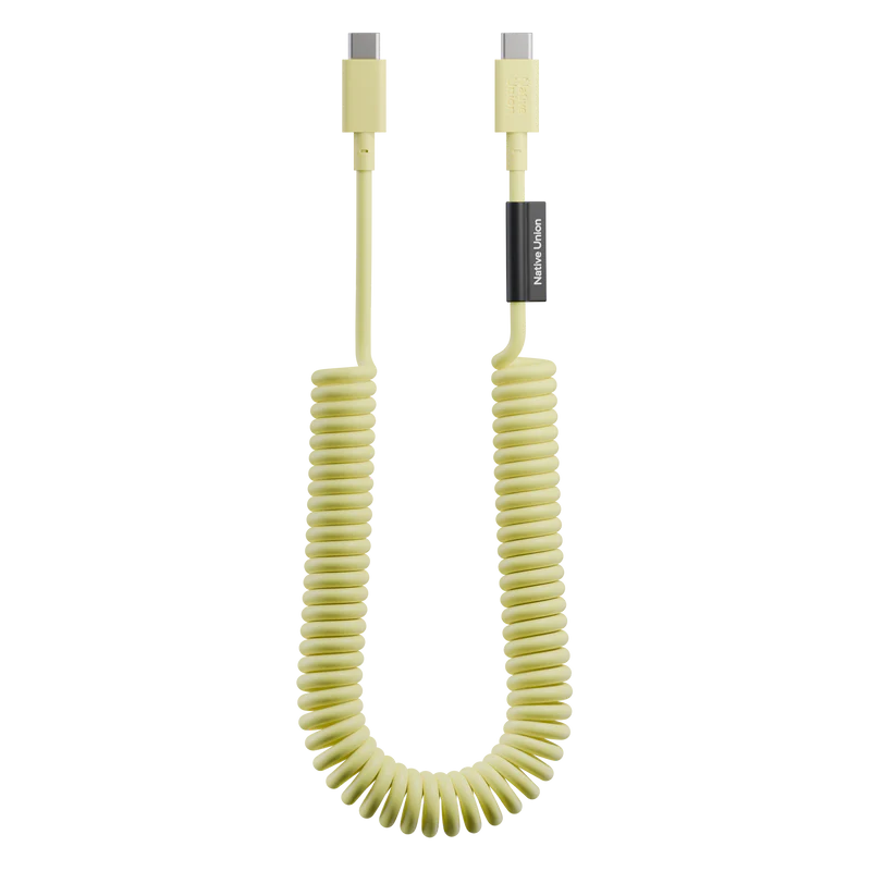 Native Union POP Cable XL 2,4 m 60W – Câble USB-C vers USB-C Charge Rapide – Lemon