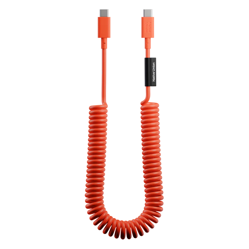 Native Union POP Cable XL 2,4 m 60W – Câble USB-C vers USB-C Charge Rapide – Alarm Red