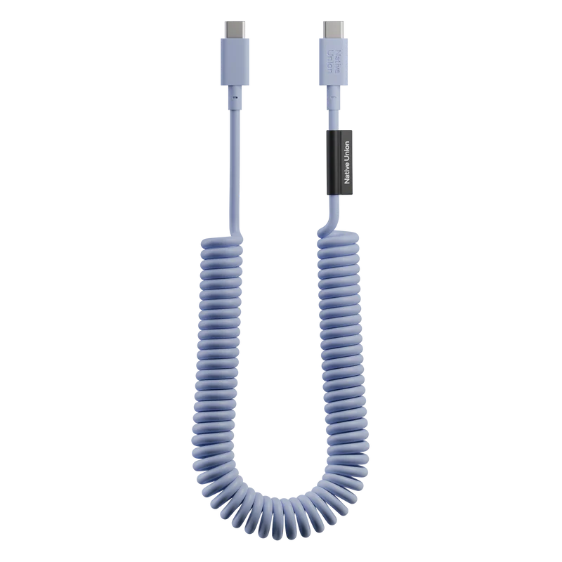 Native Union POP Cable XL 2,4 m 60W – Câble USB-C vers USB-C Charge Rapide – Azur