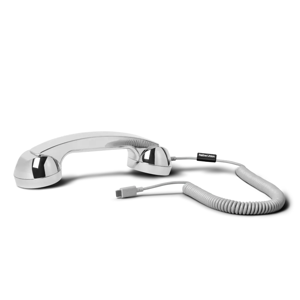 [POP-P-MIR] Native Union Pop Phone – Combiné Téléphone Rétro pour Smartphone – Mirror (Limited Edition)