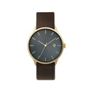 Khorshid Gold Metal Gold / Brown Vegan Leather Strap