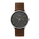Khorshid Stockholm Gun Metal/ Brown Vegan Leather Strap