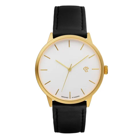 Khorshid Gold White/Black Vegan Leather Strap