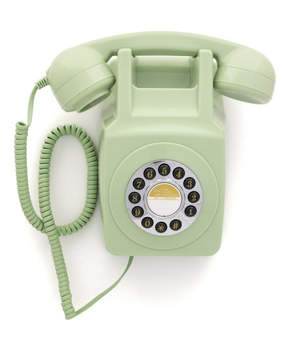 [GPO746WGRN] GPO  746 Wall  - Téléphone à Bouton Poussoir - Green