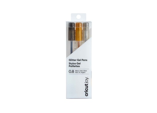 [2008070] Cricut Joy™ Stylos gel à paillettes 0,8, noir/or/argent (3 ct)