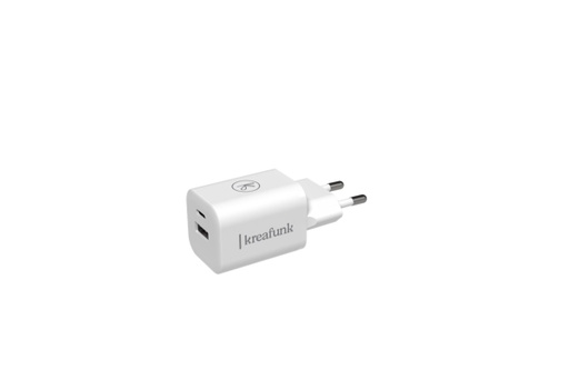 [KFSE01] Kreafunk - Chargeurs - 1 USB-C & 1 USB-A  - aDAPT - White - 20W