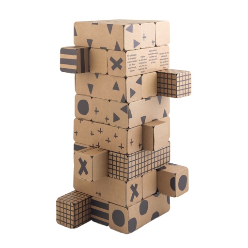 [TK-0011] Giga Jenga De Carton Noir Et Blanc
