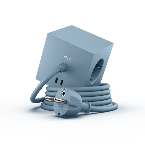 [SQ1-EUFC20-18SHB] Square 1 avec USB-C (30W) - câble de 1.8 m Bleu