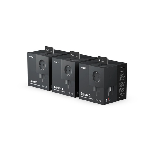 [SQ2-USB-C-P3-SB] Square 2 | Paquet de 3 USB-C Stockholm Black