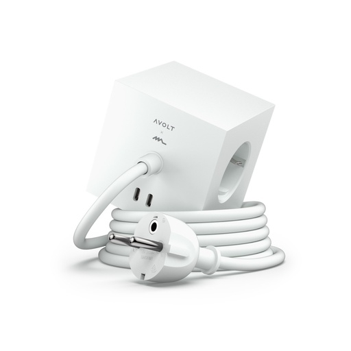 [SQ1-EUFC20-18WH] Square 1 avec USB-C (30W) - câble de 1.8 m White Martinelli Luce edition