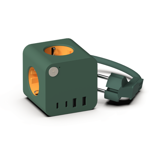 [KFNB18] Kreafunk - Multiprises à Ralonge de 1m80 - 2 USB-A & 2 USB-C  - Ampie Wired - Nordic Green - 25W