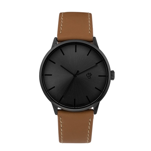 [14230JJ] Khorshid Funk Metal Gun Metal/Funky Brown Vegan Leather Strap