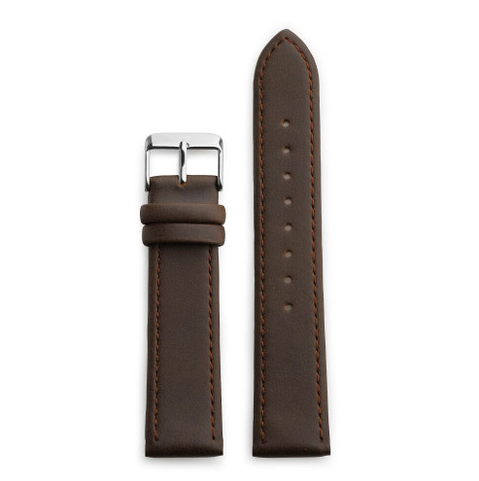 [S-14230OO] LEATHER STRAP CHPO DARK BROWN
